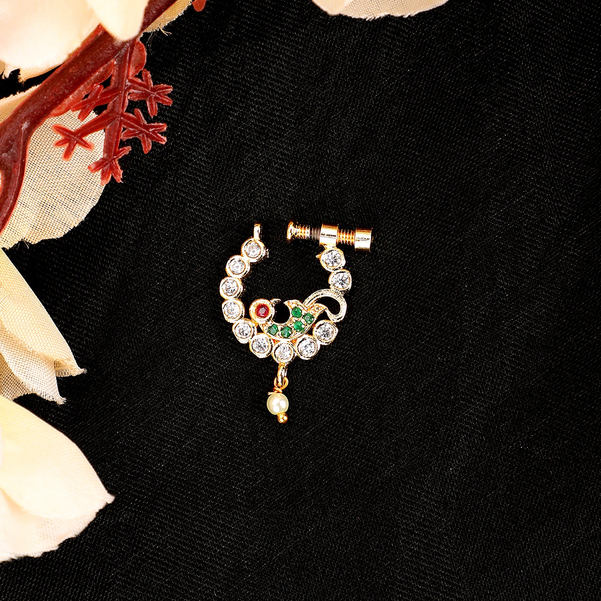 Red-White Gold Nose Pin
