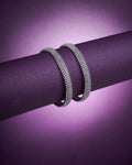 5 Line AD Studded Rhodium Bangles (Pack of 2)