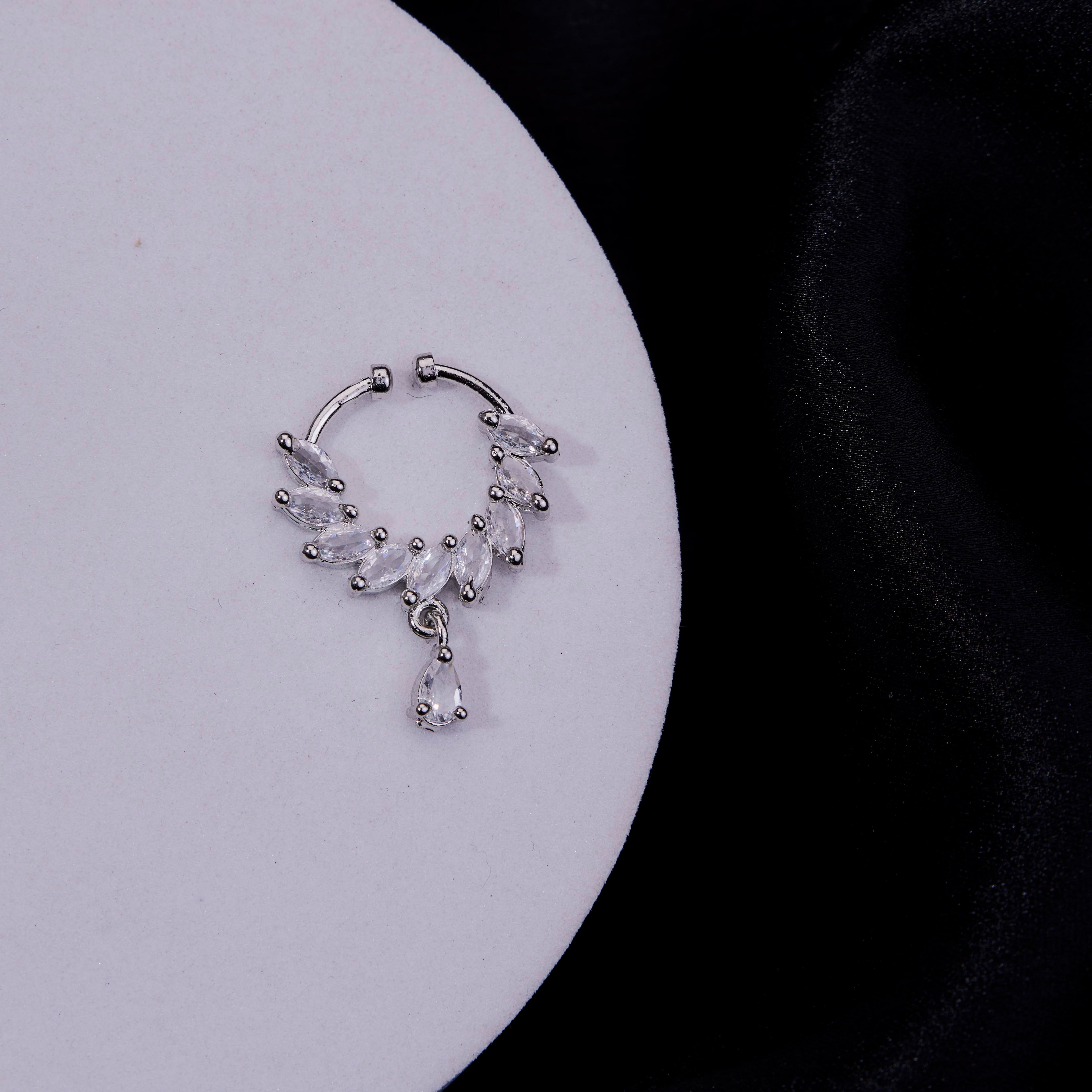 Septum AD Rhodium Plated Nose Pin