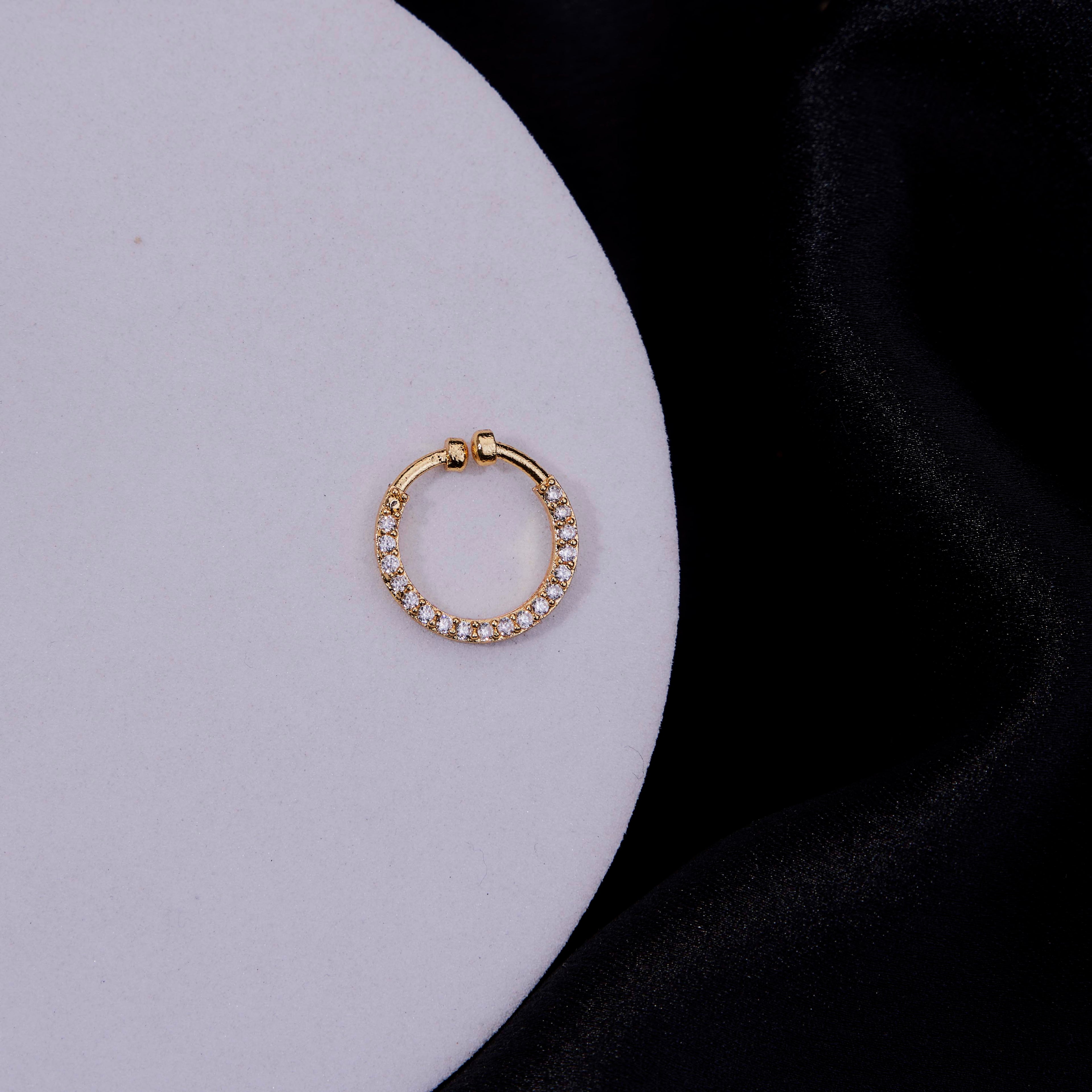 Trendz AD Gold Plated Nose Pin