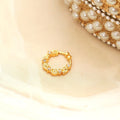 Floral Motif Hoop Gold Plated AD Nose Pin