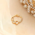 Triple Leaflet Gold Plated AD Nose Pin