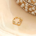 Teardrop Gold Plated AD Nose Pin