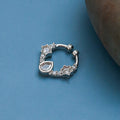 Teardrop Rhodium Plated AD Nose Pin