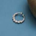 Wavy Rhodium Plated AD Nose Pin