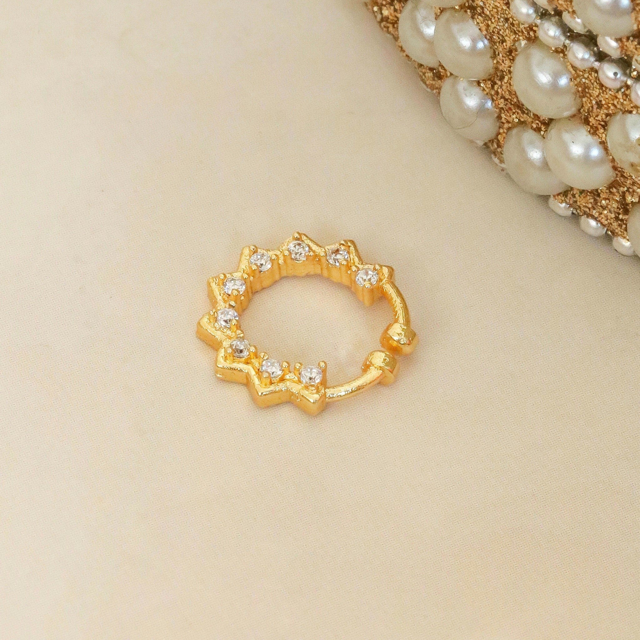 Gold Plated Star CZ Nose Pin
