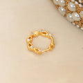 Gold Plated Twisted Loop CZ Nose Pin