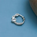 Rhodium Plated Triple Teardrop CZ Nose Pin