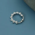 Rhodium Plated Star Shape CZ Nose Pin
