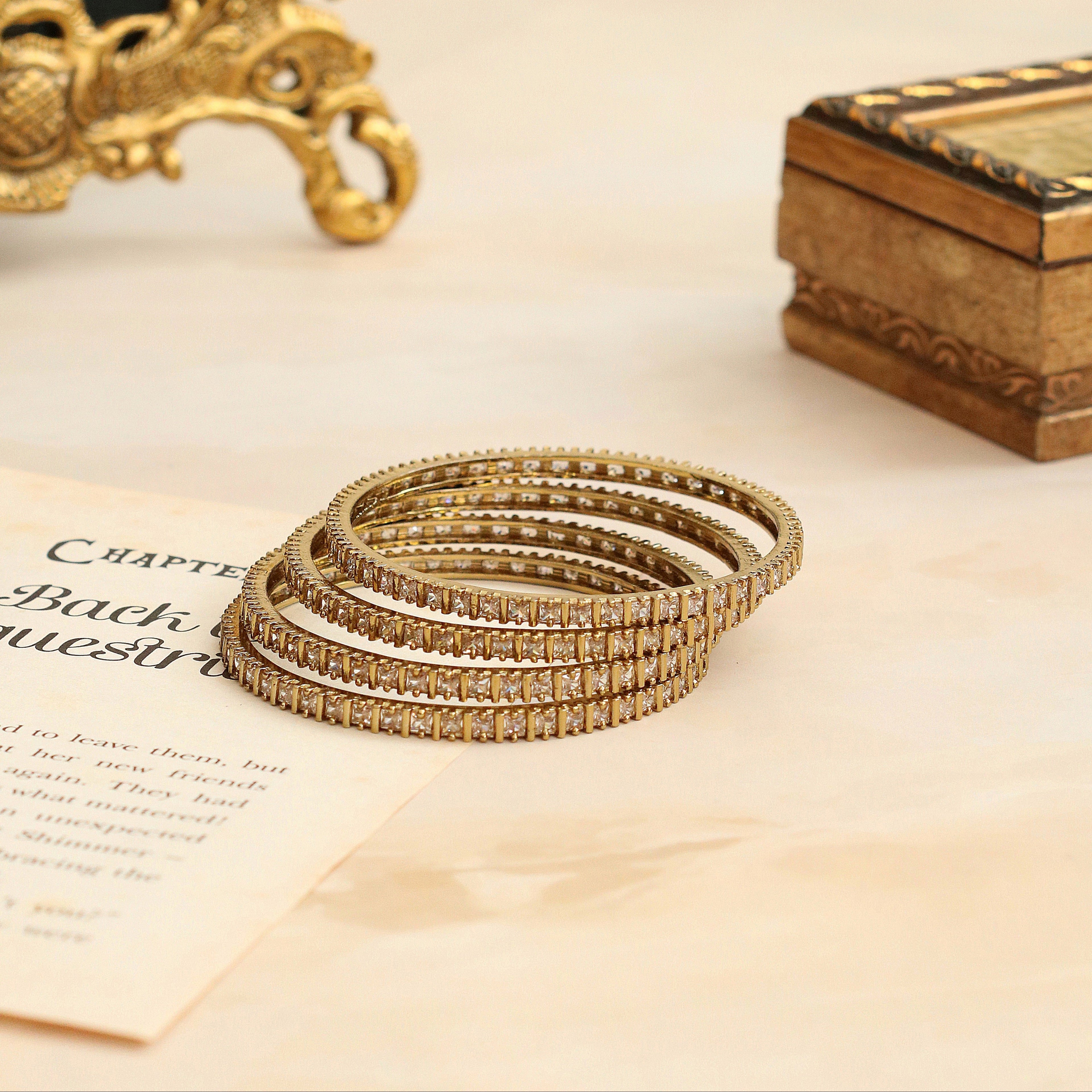 Mehendi Plated Bangles Set Regal Shine (Pack of 4)