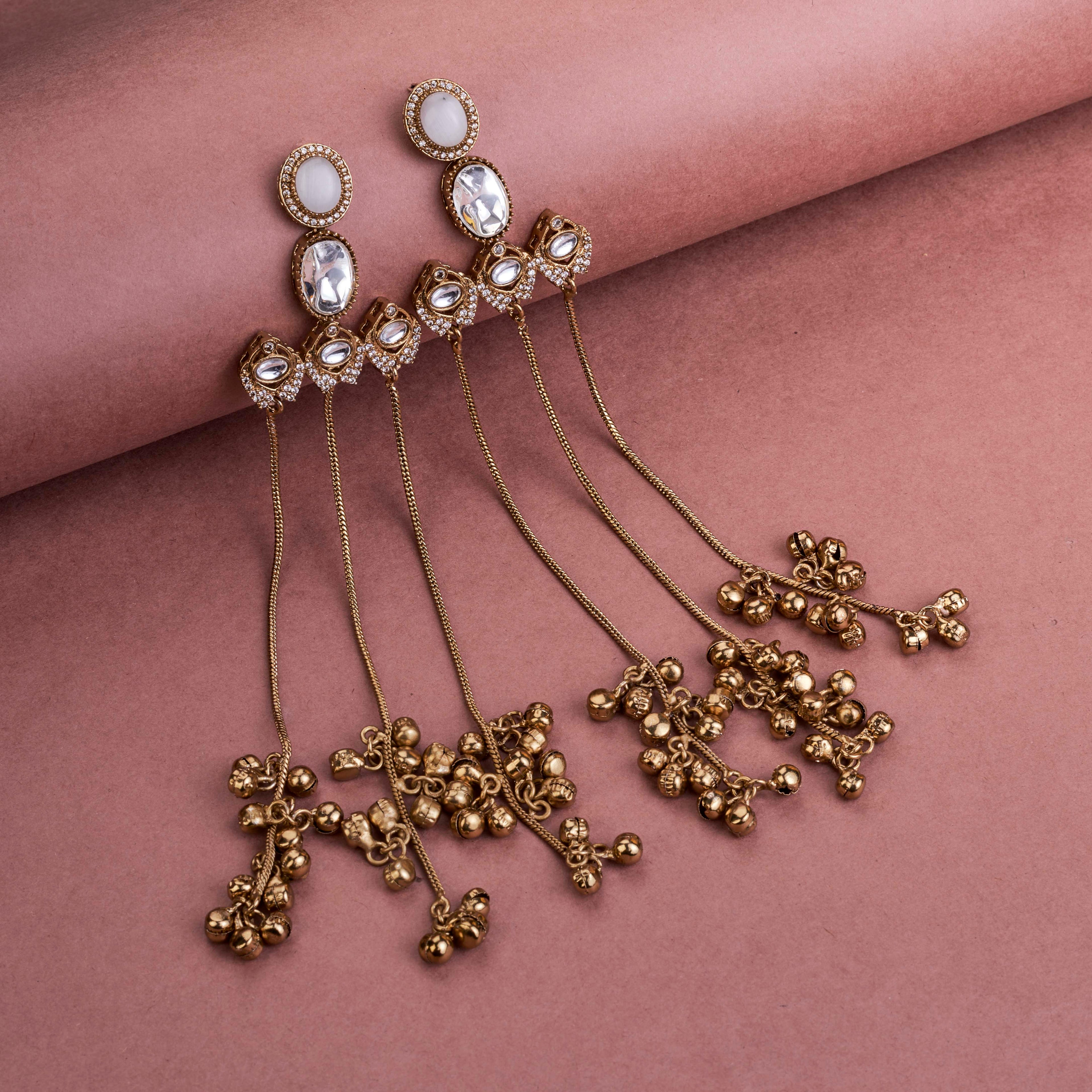 Traditional Loop Mehendi Plated Earrings