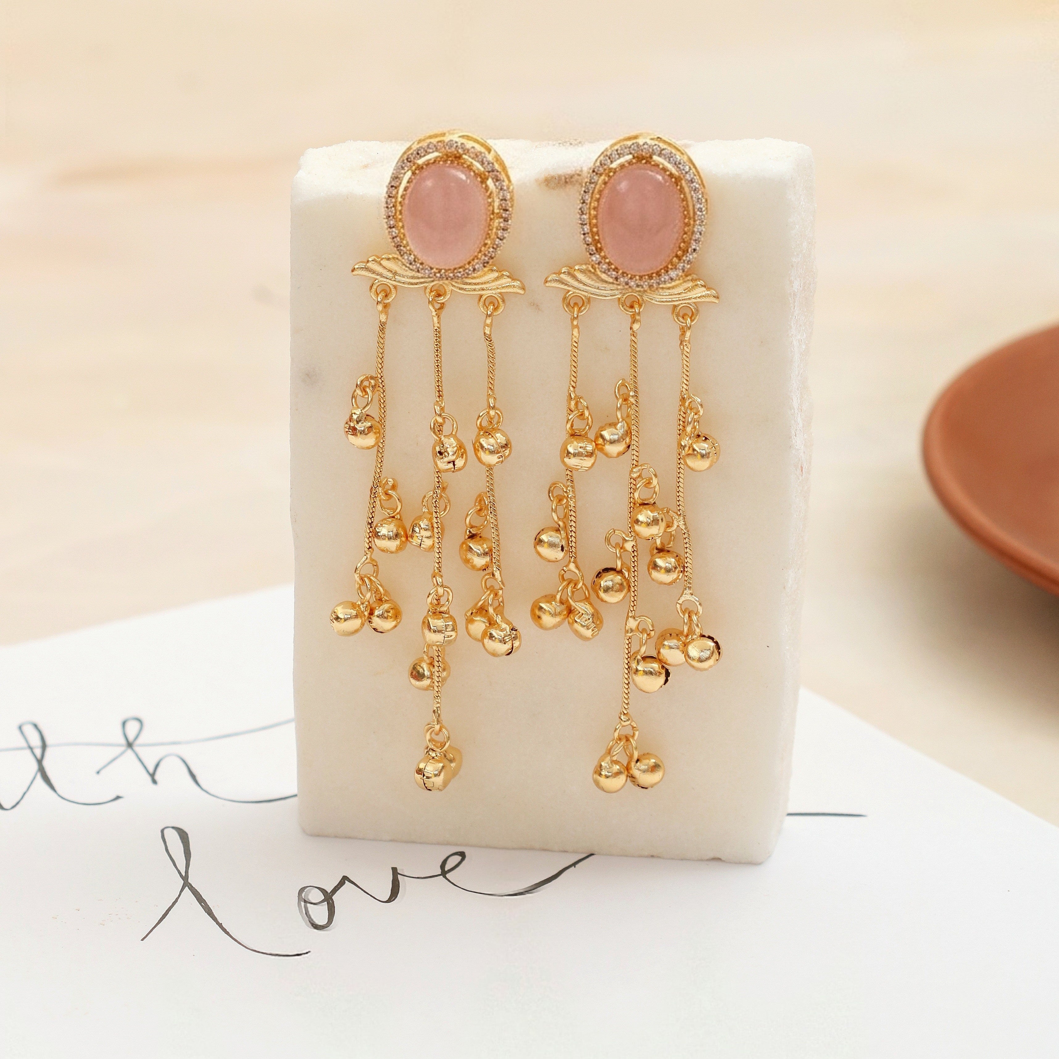 Oval Loop Gold Plated Earrings
