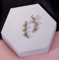 Mehendi Plated Curved Crystal Ear Cuffs