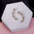 Mehendi Plated Floral Vine Crystal Ear Cuffs
