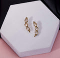 Mehendi Plated Vertical Crystal Drop Ear Cuffs