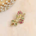 Elegant Floral Bouquet Mehendi -Plated Saree Pin