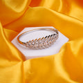 Leaf Cuff Rhodium Plated AD Bracelet