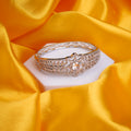 Sparkling Star Floral Cuff Rhodium Plated AD Bracelet