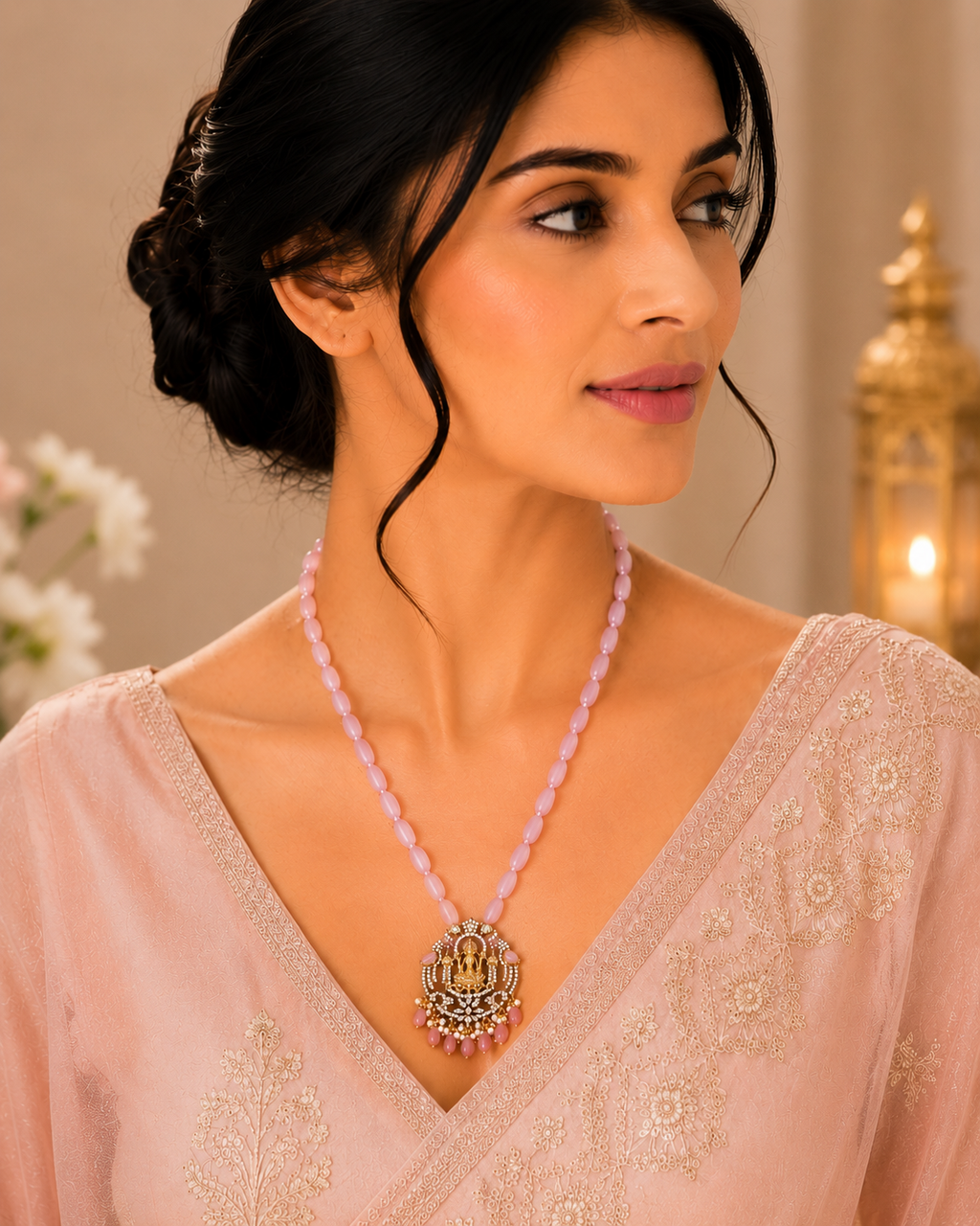 Lakshmi Divined Mehendi Plated Locket Set