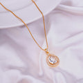 Oval Shape Gold Plated Pendant with chain