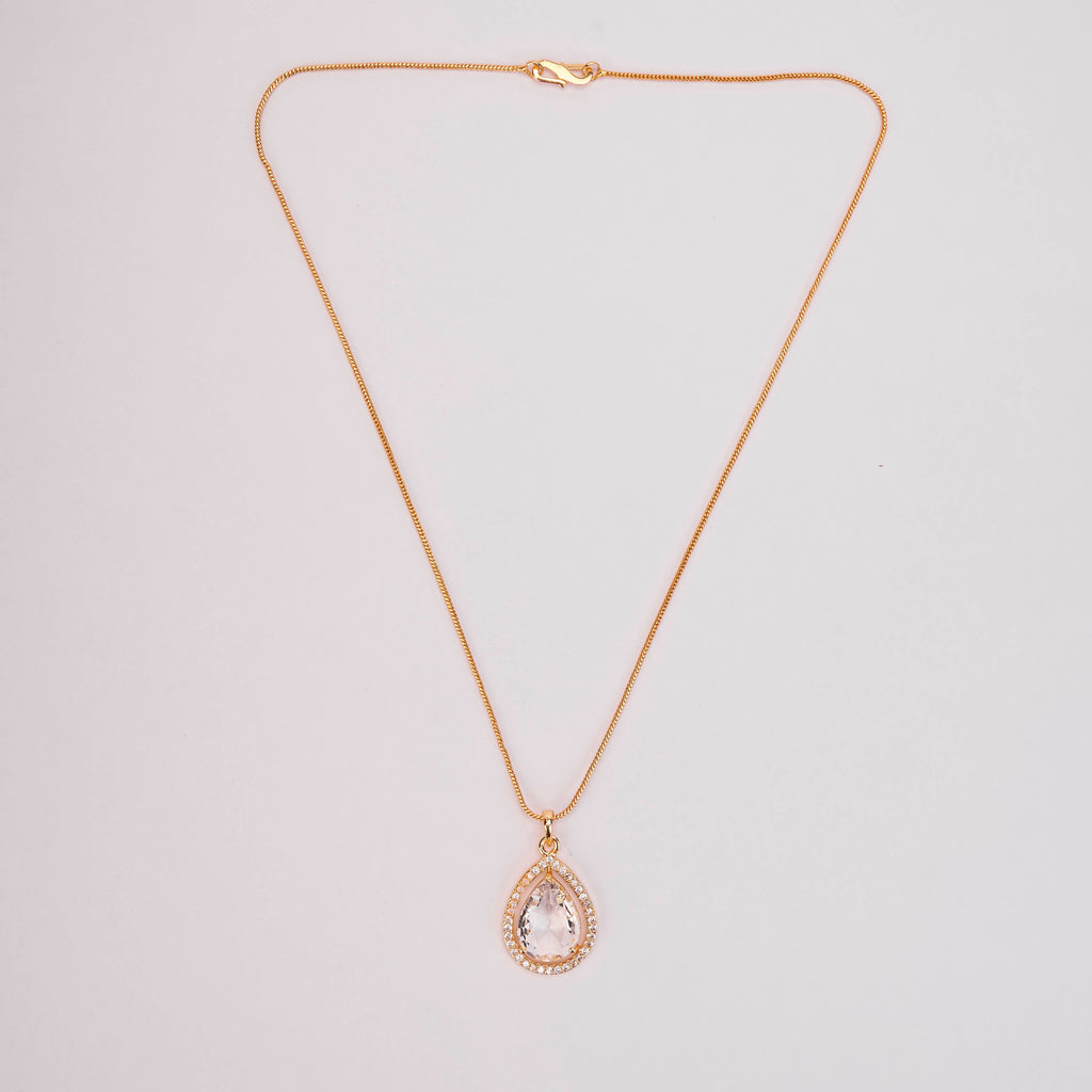 Oval Shape Gold Plated Pendant with chain