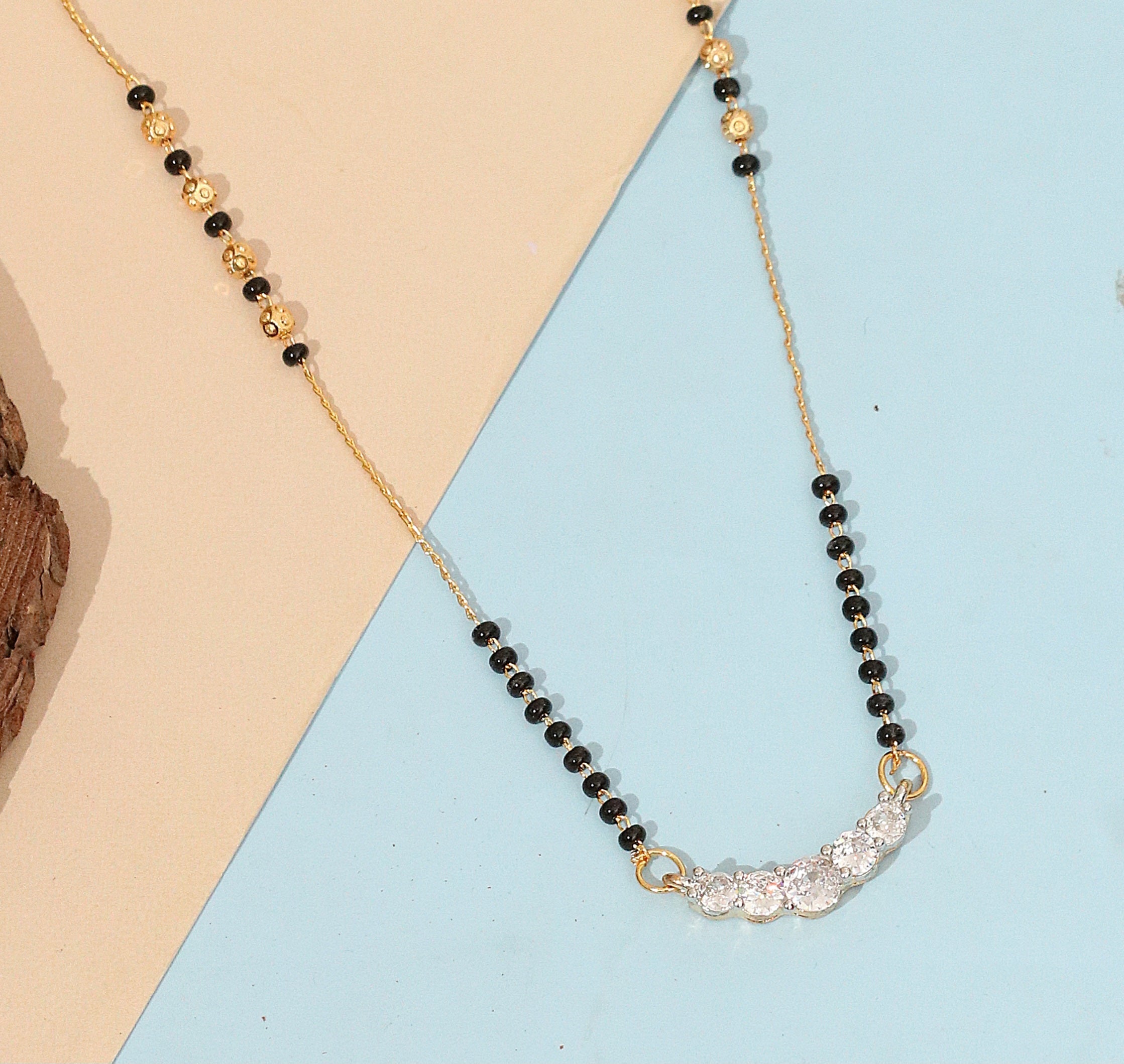 Graceful Crescent Traditional Gold  Plated Mangalsutra