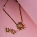 Elephant Trunk Matte Red Necklace Set with Earrings