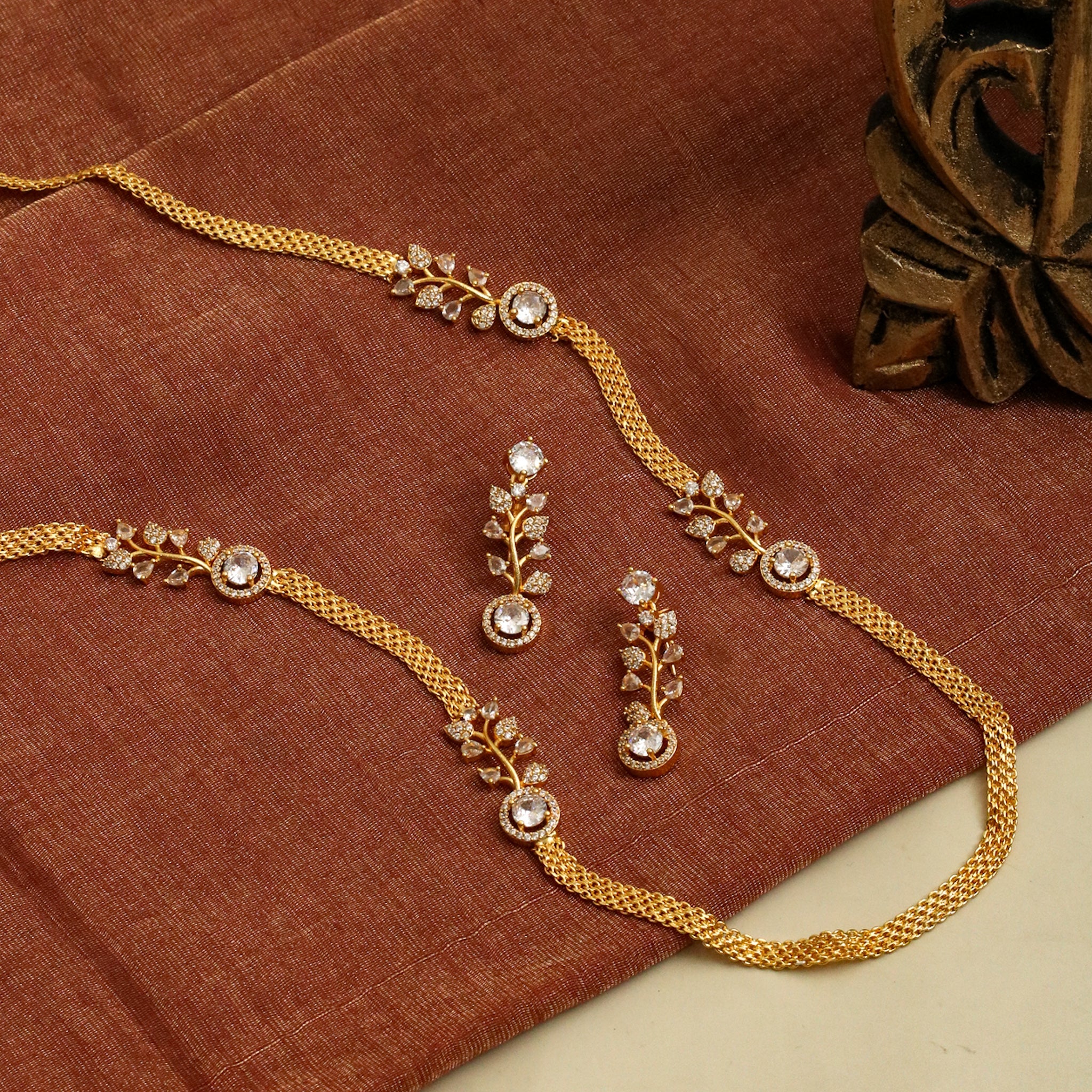Leaflet Gold Plated Necklace Set
