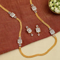 Leaflet Bridged Gold Silver Necklace Set