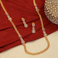 Leaflet Oval Gold Plated Necklace Set