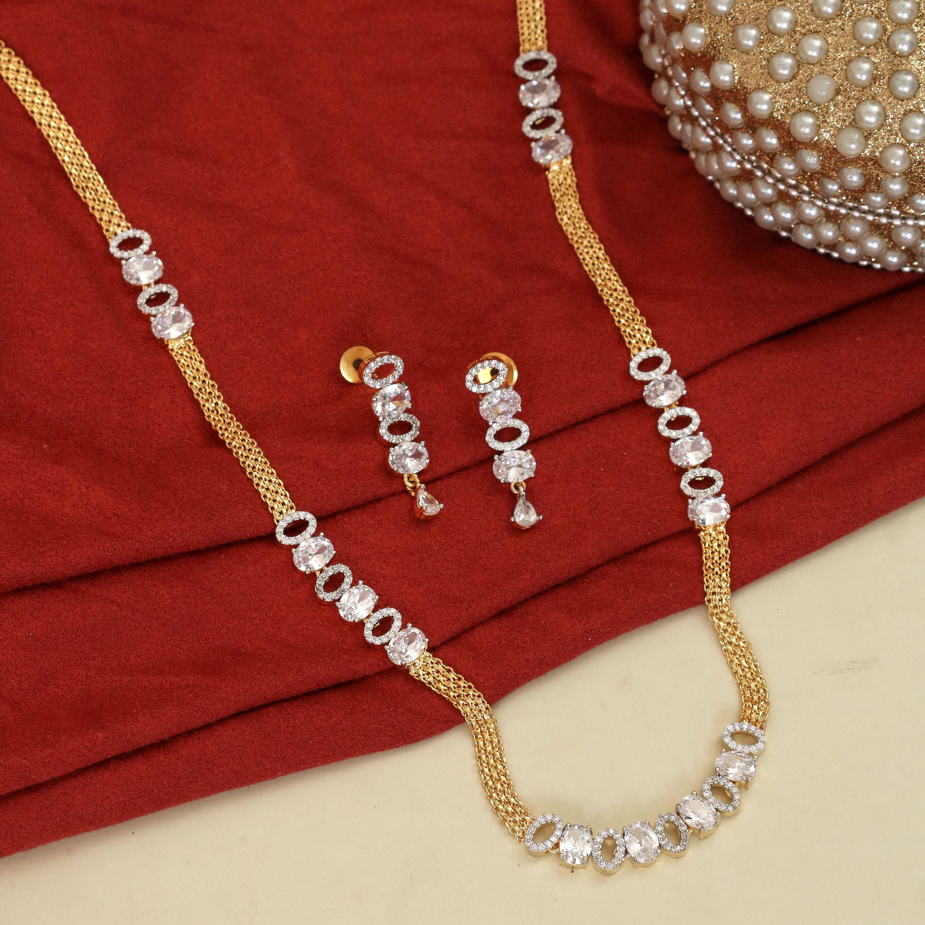 Elegant Gold Silver Plated Necklace Set