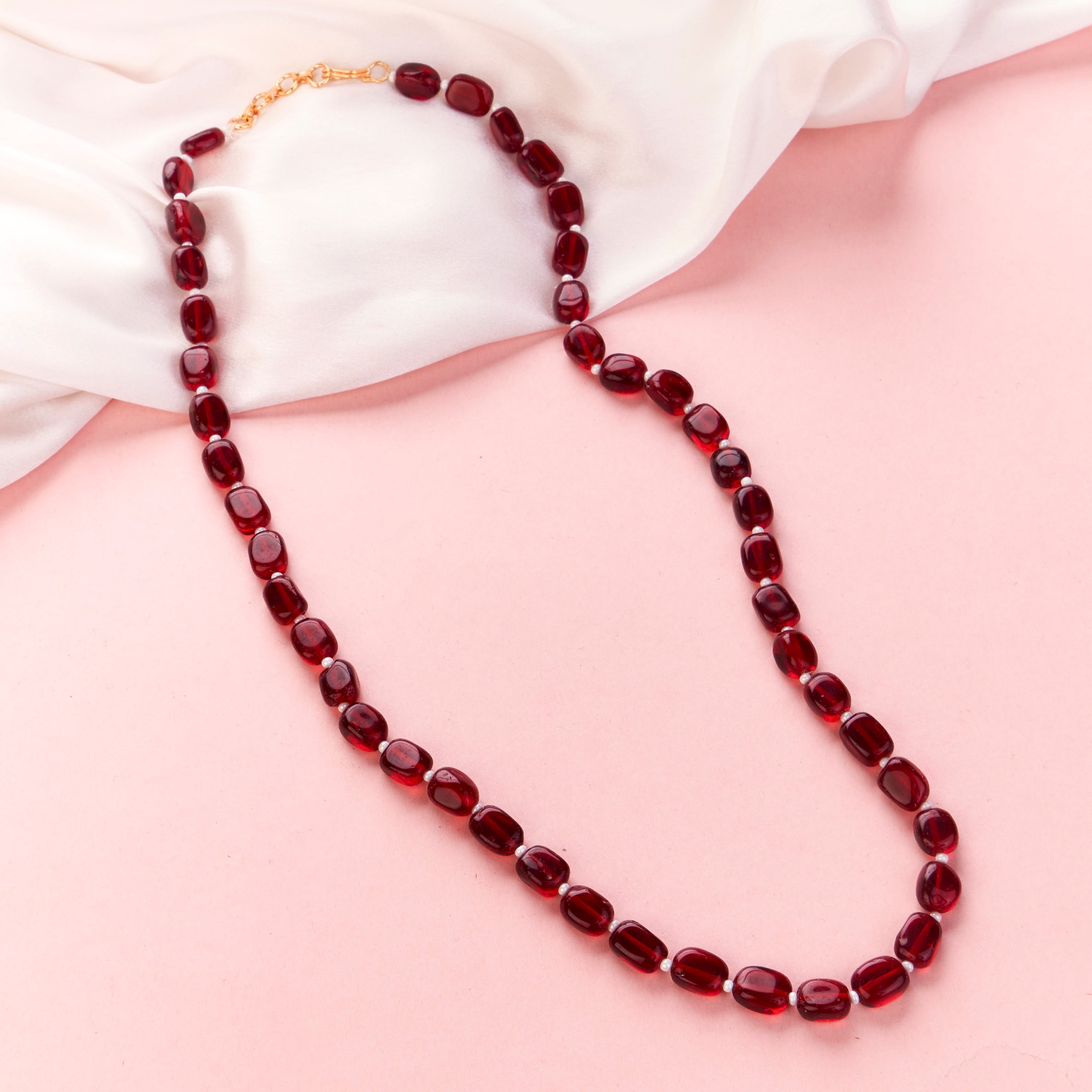 Vintage Inspired Gold Plated Beaded Necklace