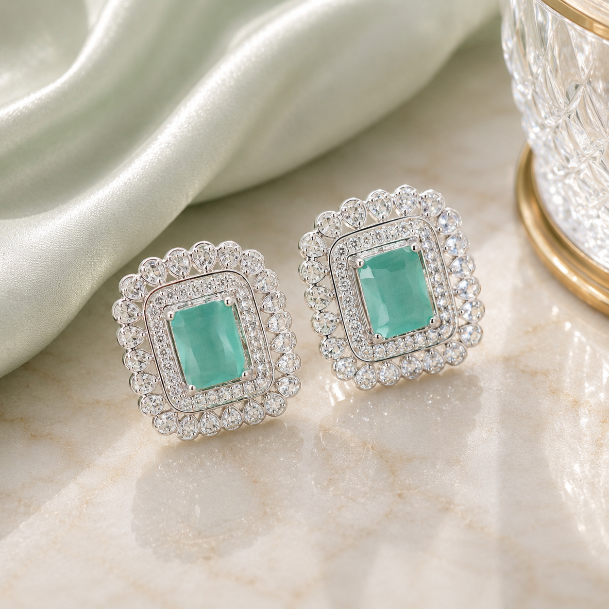 Gleaming Moonstone Shimmers Studs
