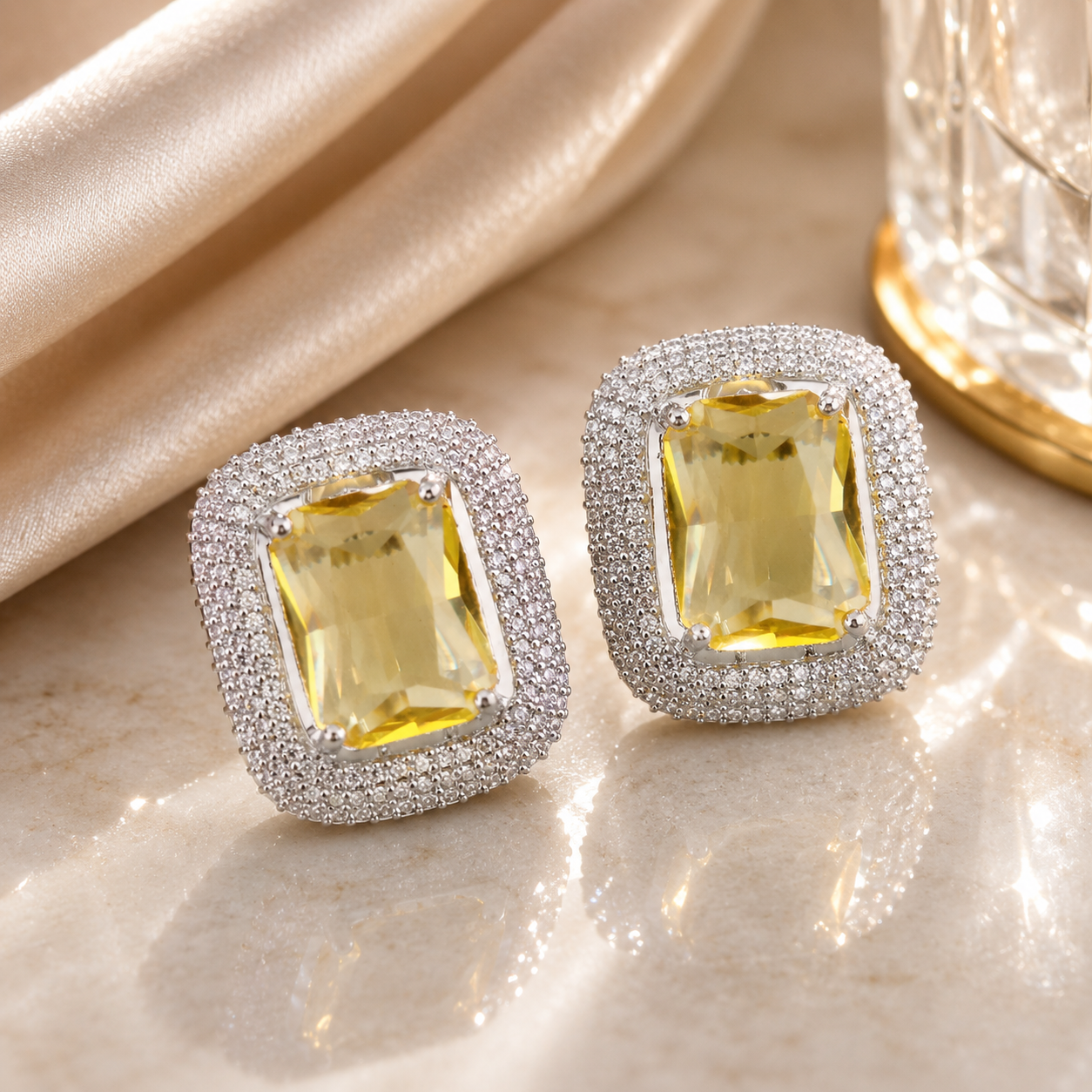 Radiant Rhodium Studs
