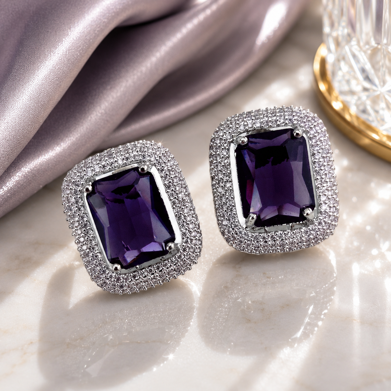 Radiant Rhodium Studs