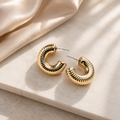 Imperial Half Loop Gold Plated Studs