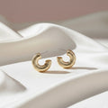 Sinuous Spiral Hoops Gold Plated Studs