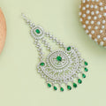 Rhodium Plated Crystal Green American Diamond Bridal Passa
