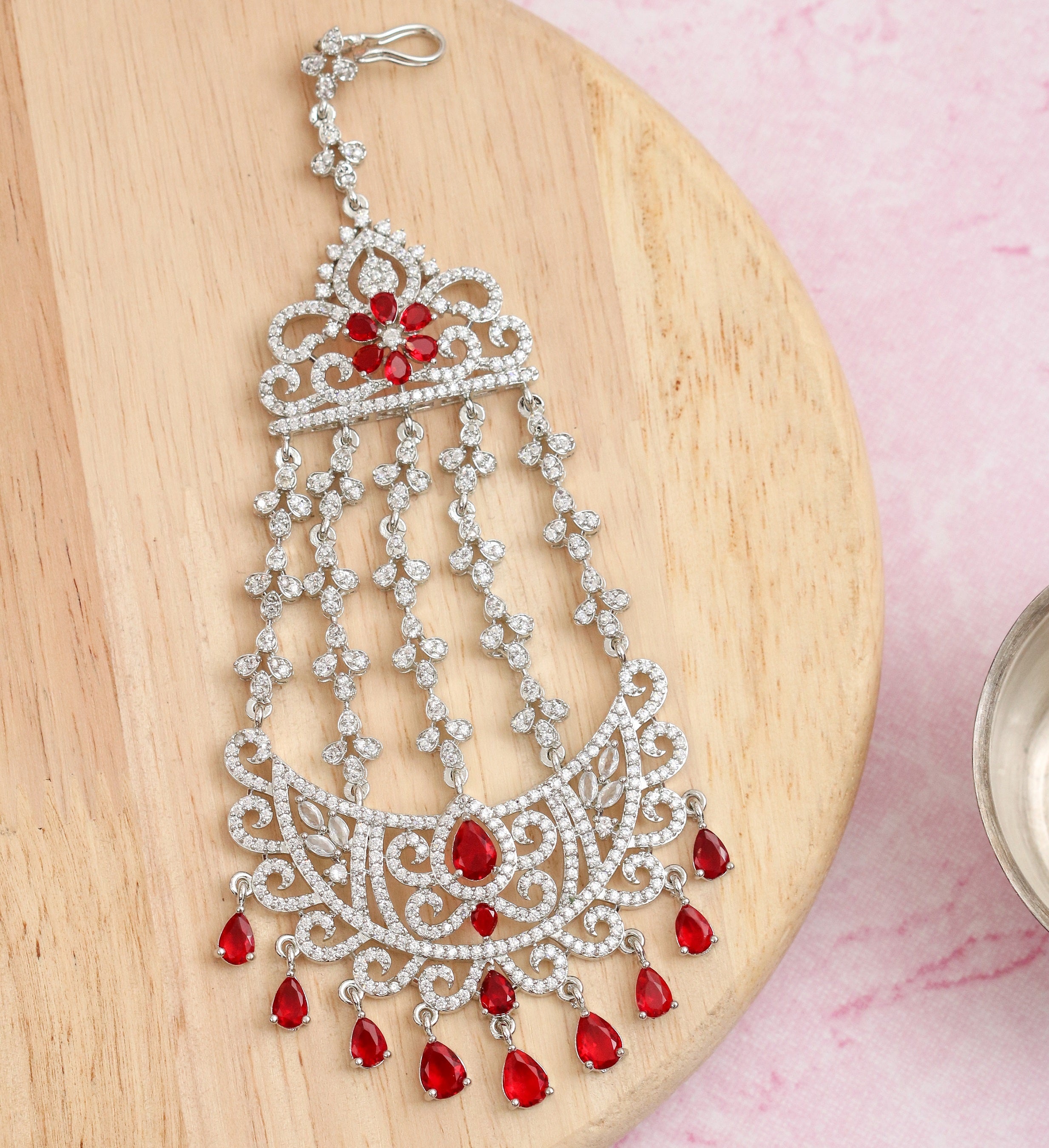 Traditional CZ Stone Studded Bridal Jhoomer Passa