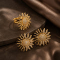 Gold Plated Sunburst American Diamond Jewelry Set (Pack of 2)