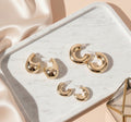 Amazing Half Circle Gold Plated Studs (Pack of 3)