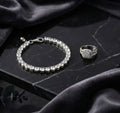 Round-Cut Diamond Tennis Bracelet & Cluster Ring