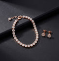 Tennis Bracelet with Round-Cut Stones & Elegant Stud Earrings