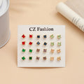 Square Shaped Traditional Gold Plated Stud Combo