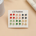 Heart Shaped Enchanted Gold Plated Stud Combo