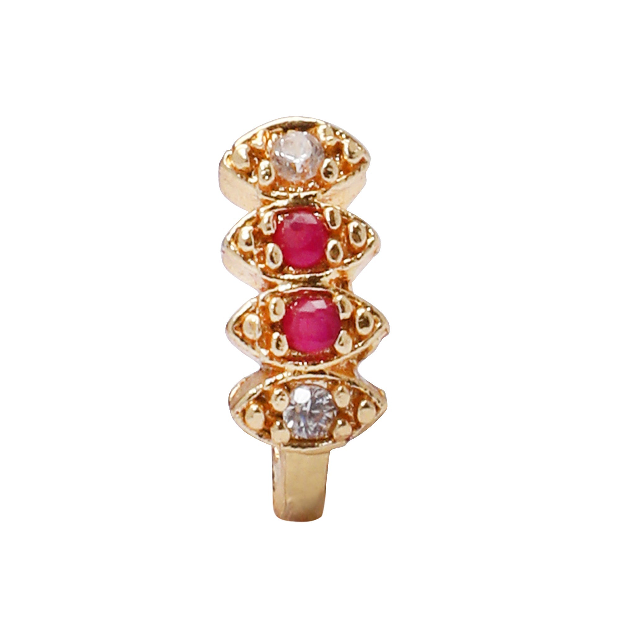 AD CZ Diamond Pressing Golden Nose Pin (1 CM)