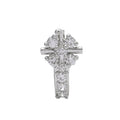 AD CZ Flower Pressing Rhodium Nose Pin (1 CM)