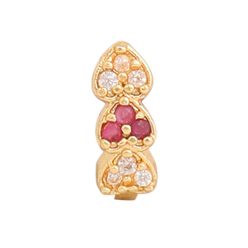 AD CZ Heart Pressing Golden Nose Pin (1 CM)