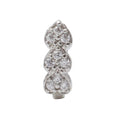 AD CZ Heart Pressing Rhodium Nose Pin (1 CM)