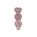 AD CZ Heart Pressing Rose Gold Nose Pin (1 CM)